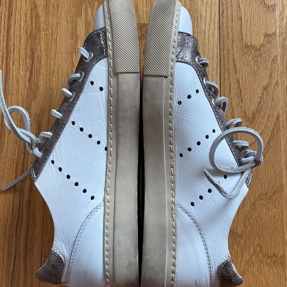 Gidigio handmade Italian leather sneakers size EU 36 or US 5.5 white and gold - Picture 6 of 6